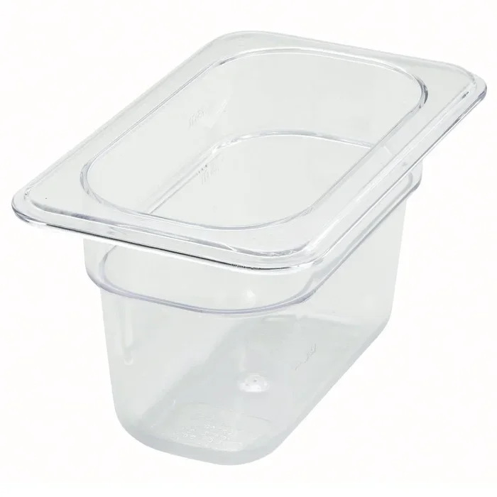 1/9 Size Clear Polycarbonate Food Pan, 4″ Deep