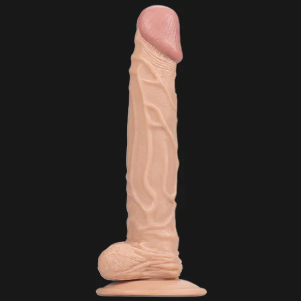 10 inch Long Realistic Dildo – Lifelike Vein Glan Small Testicles Sex Toys for Women