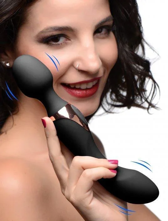 10X Dual Duchess 2-in-1 Silicone Massager- black