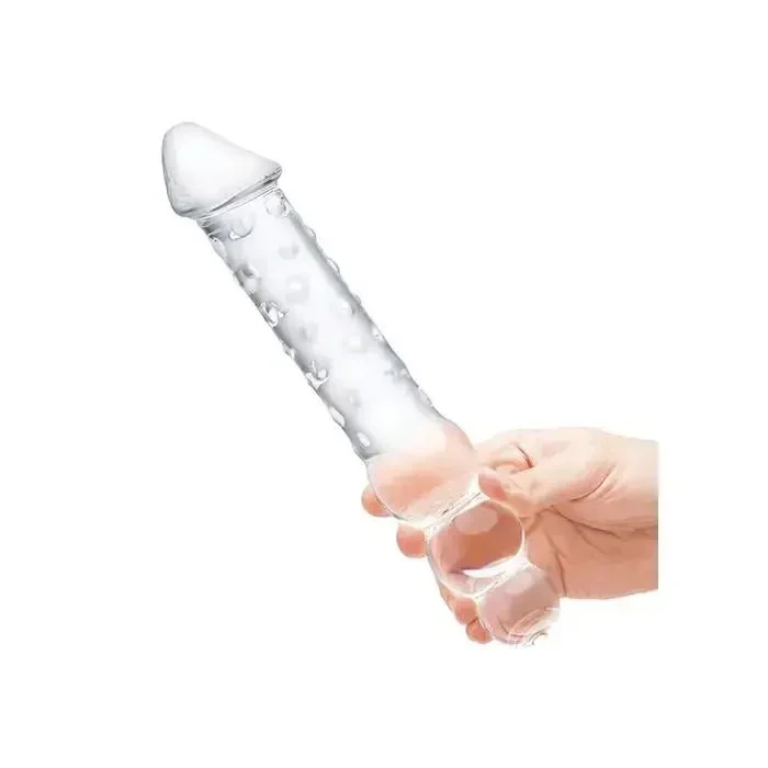 12″ Double Ended Glass Dildo with Anal Beads