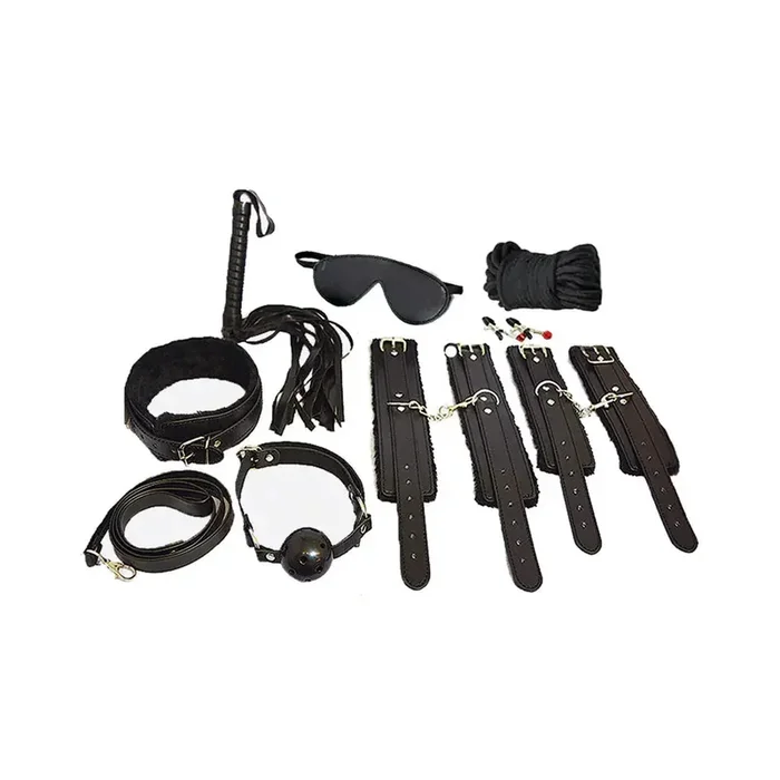 12-Piece Everything Beginner Bondage Kit Black First BDSM Set