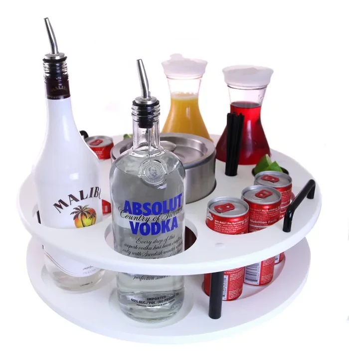 18 inch Plastic Bottle Service Tray – Holds 2 Bottles