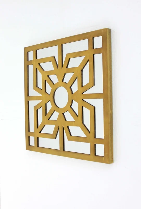 24″ X 24″ X 1″ Bright Gold Mirrored Wooden Wall Decor