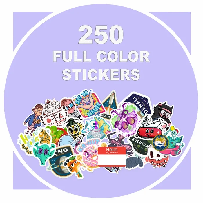 250 Custom Vinyl Glossy Stickers, Lables