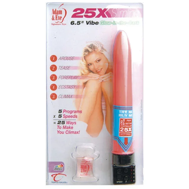 25x Slim G-Spot Vibe 6.5in (Pink Glow)