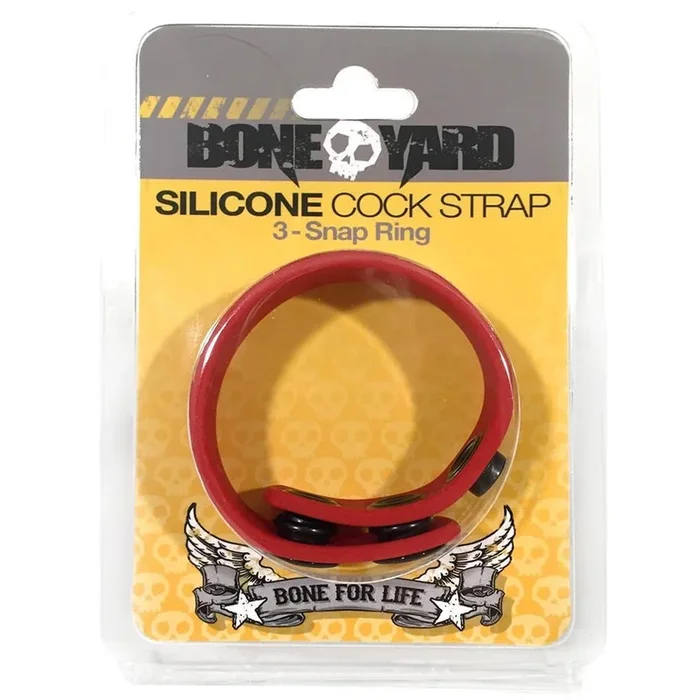3-Snap Ring Silicone Cock Strap – Red