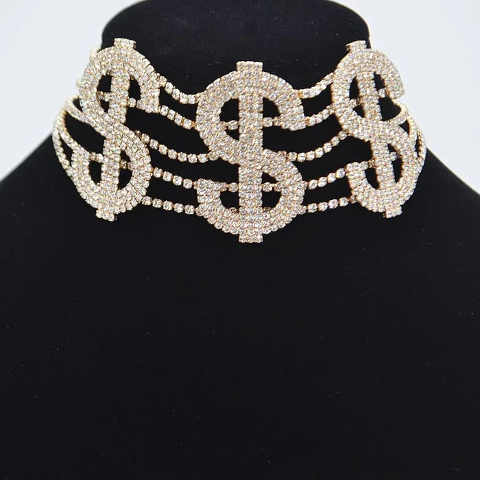 3AM BY H&D ACCESSORIES – Dollar Sign Choker