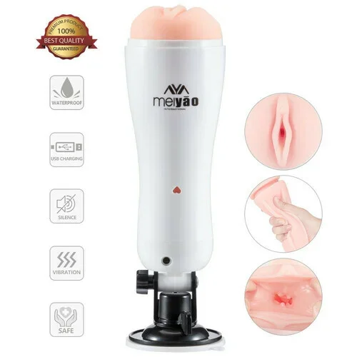 3D realistic male masturbation cup hands free mouth stroker