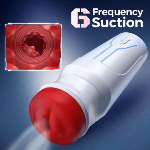 【6.35 IN Depth】F01 Valkyrx 6 Suction 9 Vibration Red Lip Extra Weight Inner Sleeve Masturbators