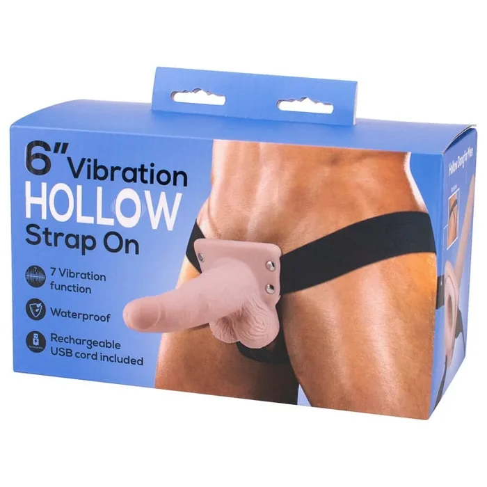 6” Vibration Hollow Strap-On