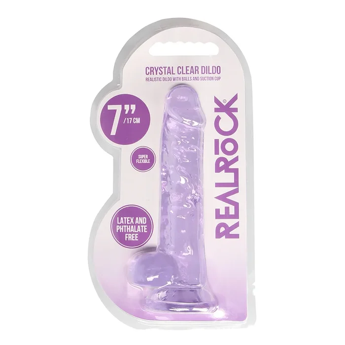 7″ Realistic Dildo with Balls Purple