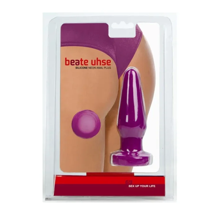 ‘–DV Silicone Neon Anal Plug,Hot Purple