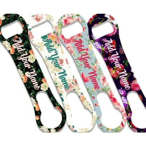 “ADD YOUR NAME” V-ROD® Bottle Opener – Floral Wallpaper – Several Color Options