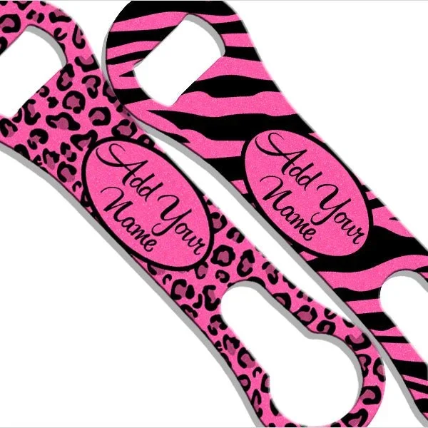 “ADD YOUR NAME” V-Rod® Bottle Opener – Glitter Animal Print