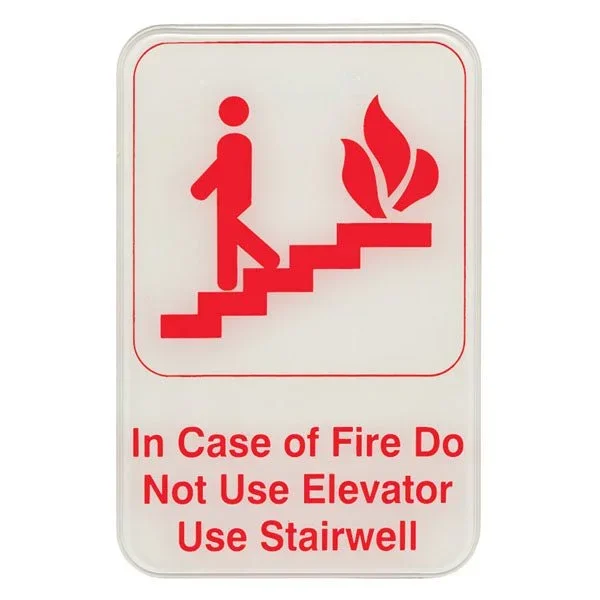 “In Case of Fire Do Not Use Elevator” Sign- 6″ x 9″