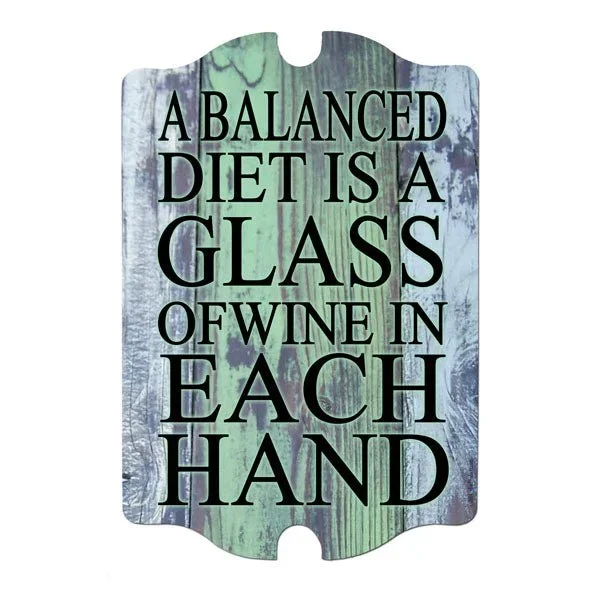 A Balanced Diet… Wood Bar Sign Tavern-Shaped