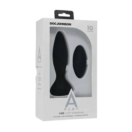A Play Rechargeable Silicone Experienced Anal Plug w/Remote – Black