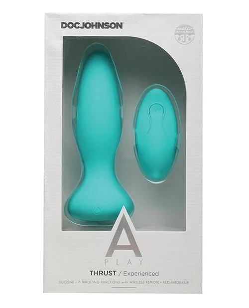 A Play Thrust Experienced Rechargeable Silicone Anal Plug w/Remote – Teal