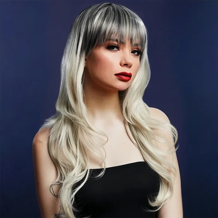 Abell’a Daring Diva 55cm Wavy Synthetic Wig With Two-Tone Bangs