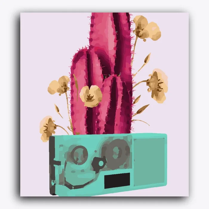 Abstract Pink Cactus