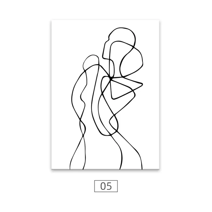 Abstract Woman Body Line Picture Wall Canvas