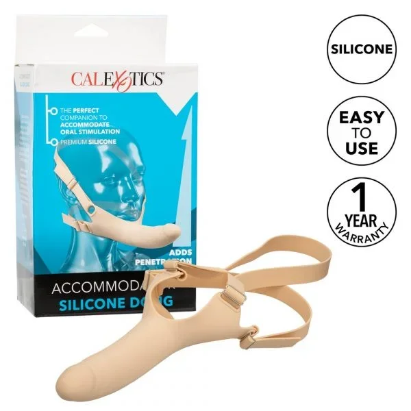 Accomodator Silicone Facial Strap On Dildo 5.5″ by Cal Exotics