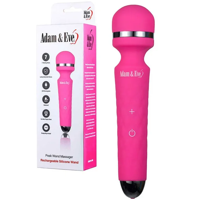 Adam & Eve Peak Wand Massager – 19.1 cm USB Rechargeable Massager Wand
