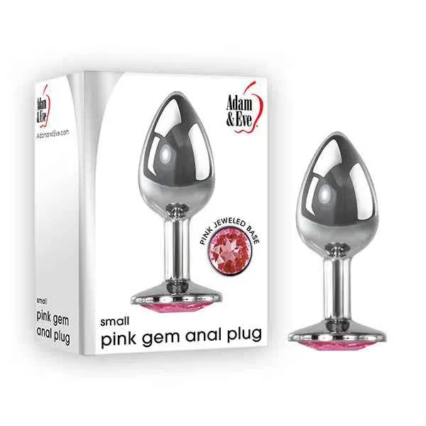 Adam & Eve Pink Gem Anal Plug – Small – Silver/Pink