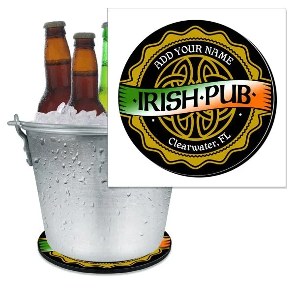 ADD YOUR NAME – Beer Bucket Coaster – Irish Pub