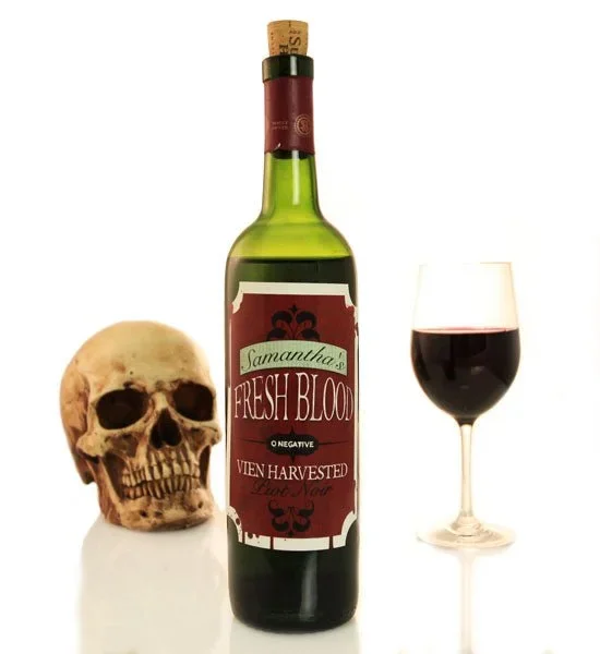 Add Your Name Halloween Themed Wine Label – Fresh Blood