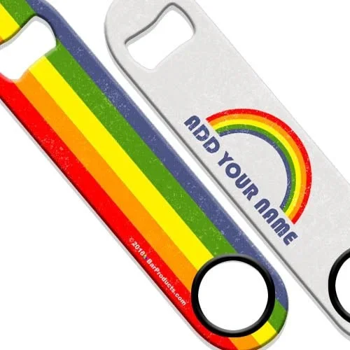 ADD YOUR NAME Speed Bottle Opener – Retro Series – Rainbow