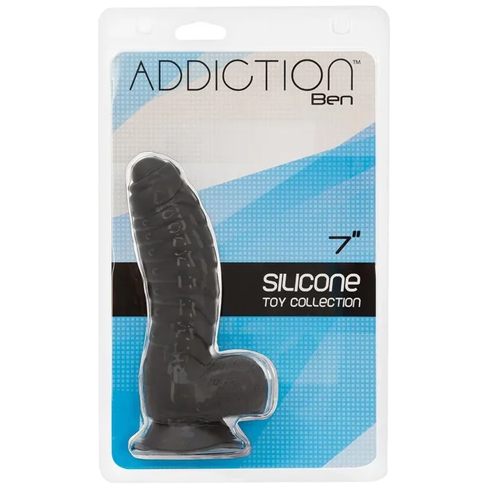 Addiction Ben Dildo W/ Balls-Black 7″
