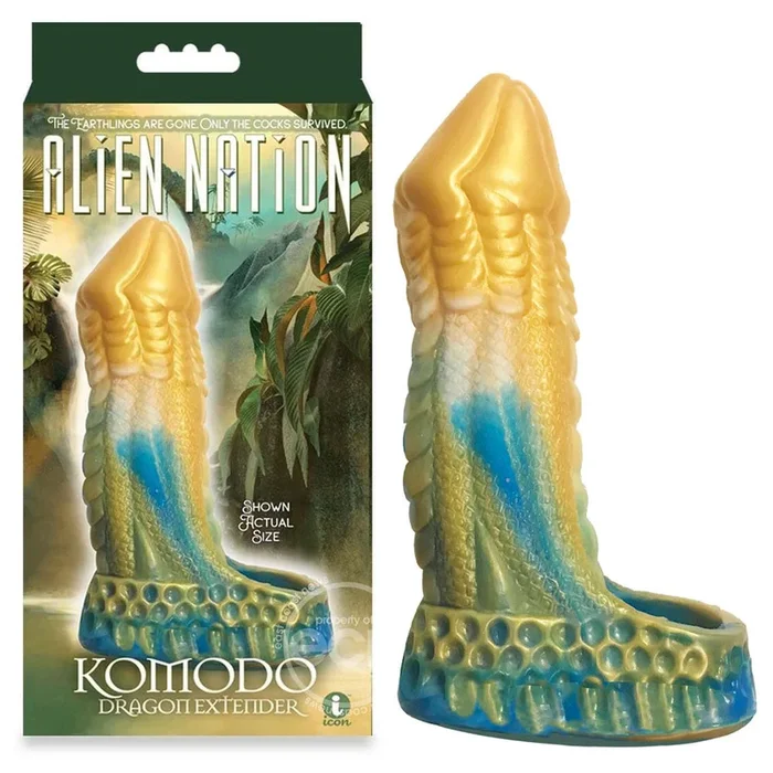 Alien Nation – Komodo – Blue/Gold 16.5 cm Penis Extender Fantasy Sleeve