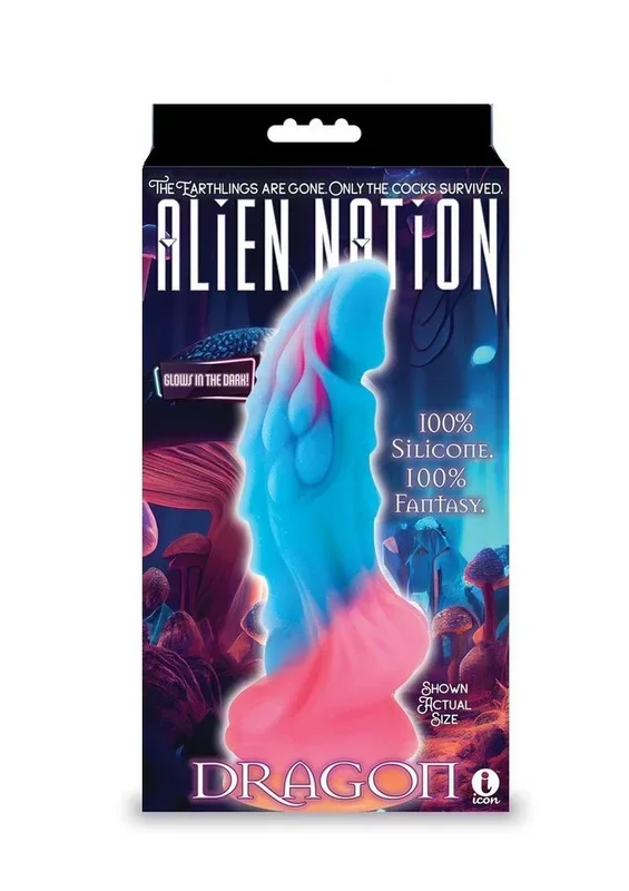Alien Nation Glow Dragon Silicone Glow In The Dark Creature Dildo