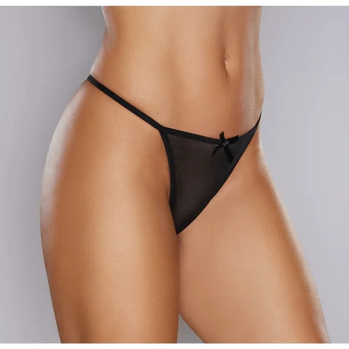 Allure What the Flirt Mesh Thong One Size Black
