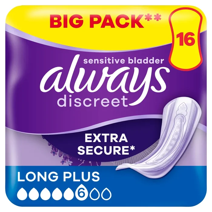 Always Discreet Long Plus Pads 16s