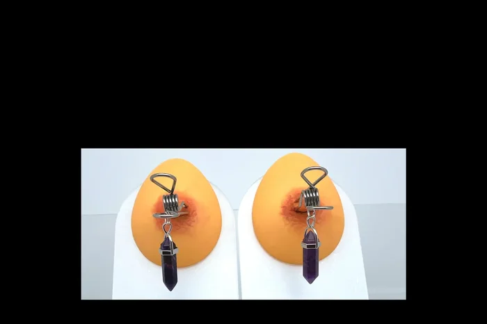 Amethyst Quartz Crystal Body Clamps