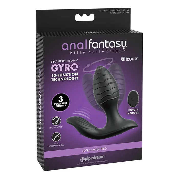 Anal Fantasy Elite Gyro-Milk Pro Vibrating Butt Plug by Pipedreams®
