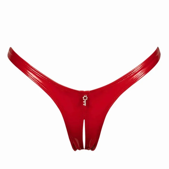 Annabelle Red Vinyl Open Thong by Patrice Catanzaro