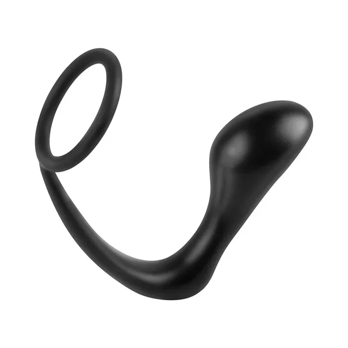 Ass-Gasm Silicone Cockring Plug – Black