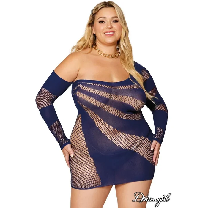 Asymmetrical Net Chemise by Dreamgirl