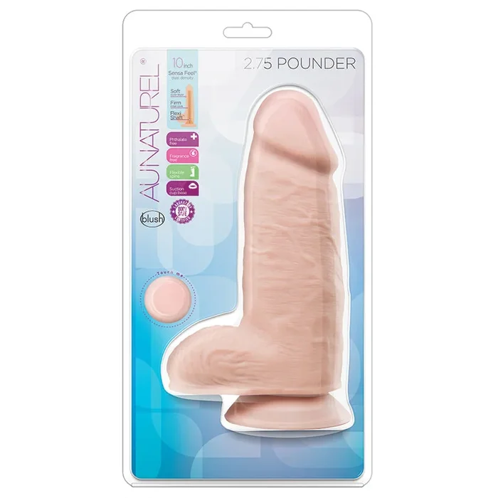 Au Naturel Realistic Vanilla 10-Inch Long Dildo With Balls & Suction Cup Base