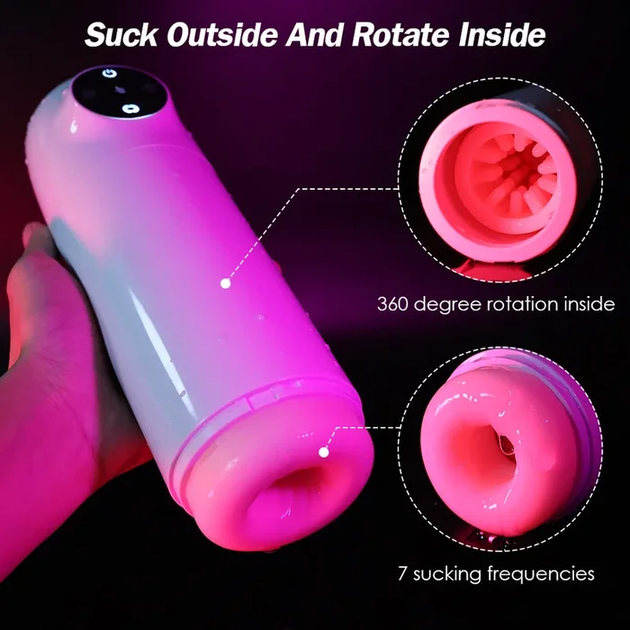 Automatic Sucking Rotating Penis Masturbation Cup – Blowjob Male Masturbator Sex Toys for Men