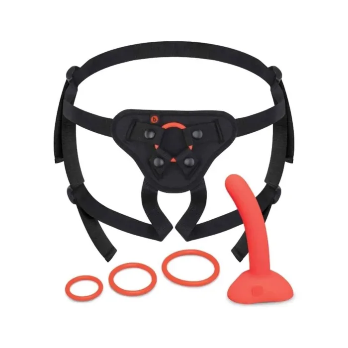 b-Vibe Beginners Strap-On Harness Set – Red Black