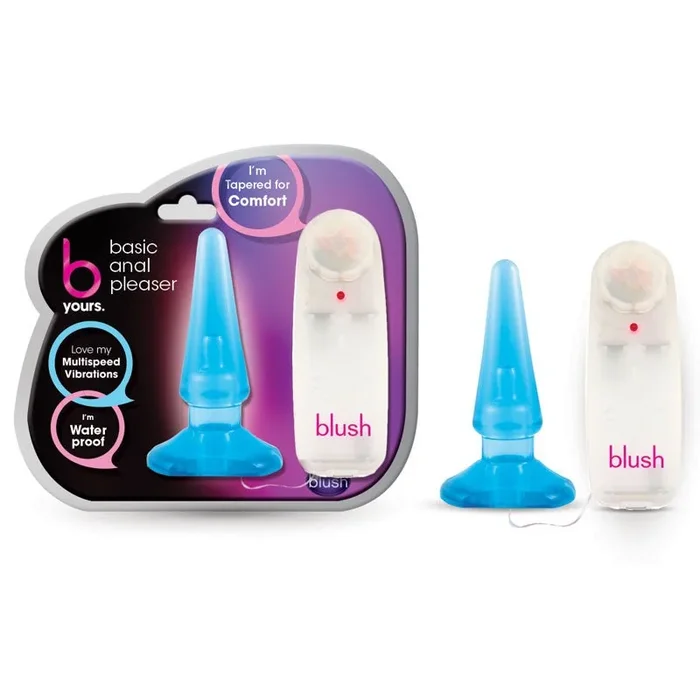 B Yours Basic Anal Pleaser Remote-Controlled Vibrating Anal Plug Blue
