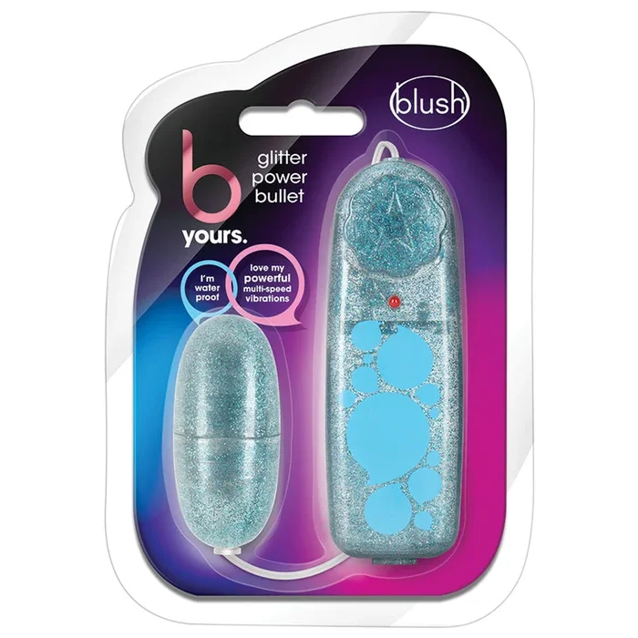 B Yours Glitter Power Bullet Blue 2.25-Inch Vibrating Bullet