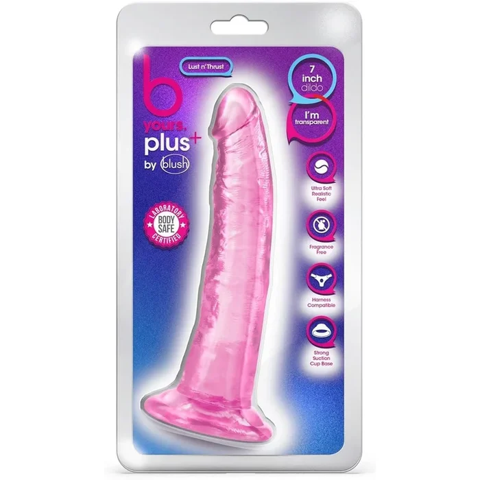 B Yours Plus 7″ Lust N’ Thrust Dildo – Pink