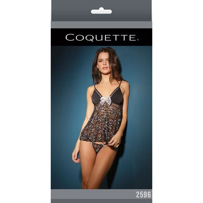 Baby Doll & G String Black/Silver OS Packaging Box