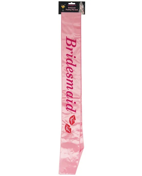 Bachelorette Bridesmaid Flashing Sash w/Kisses – Pink