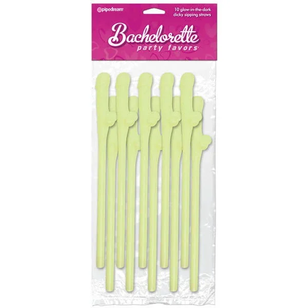 Bachelorette Party Favors – Dicky Sipping Straws – Glow in the Dark Straws – Set of 10